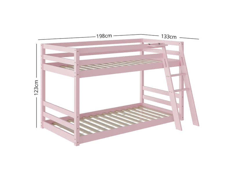 New Polli Mid-Sleeper Bunk Bed Pink