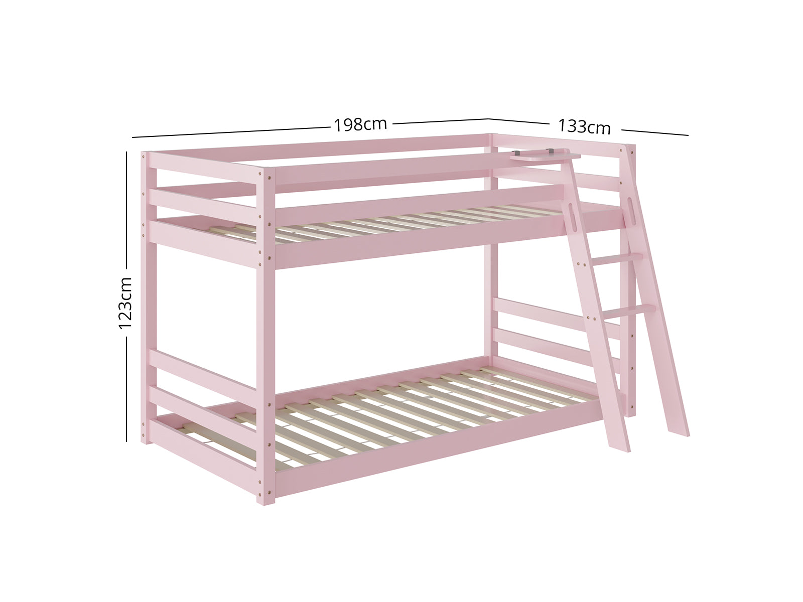 DS New Polli Mid-Sleeper Bunk Bed Pink