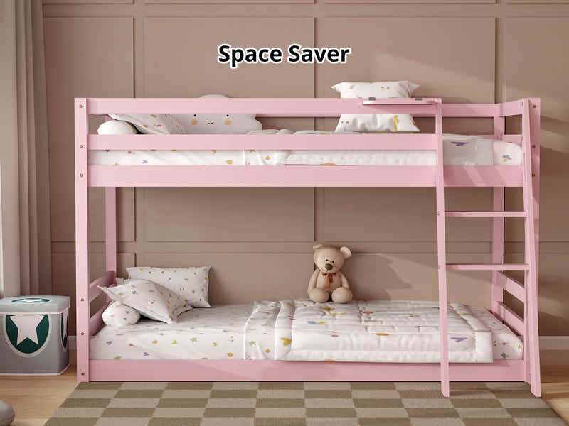 New Polli Mid-Sleeper Bunk Bed Pink