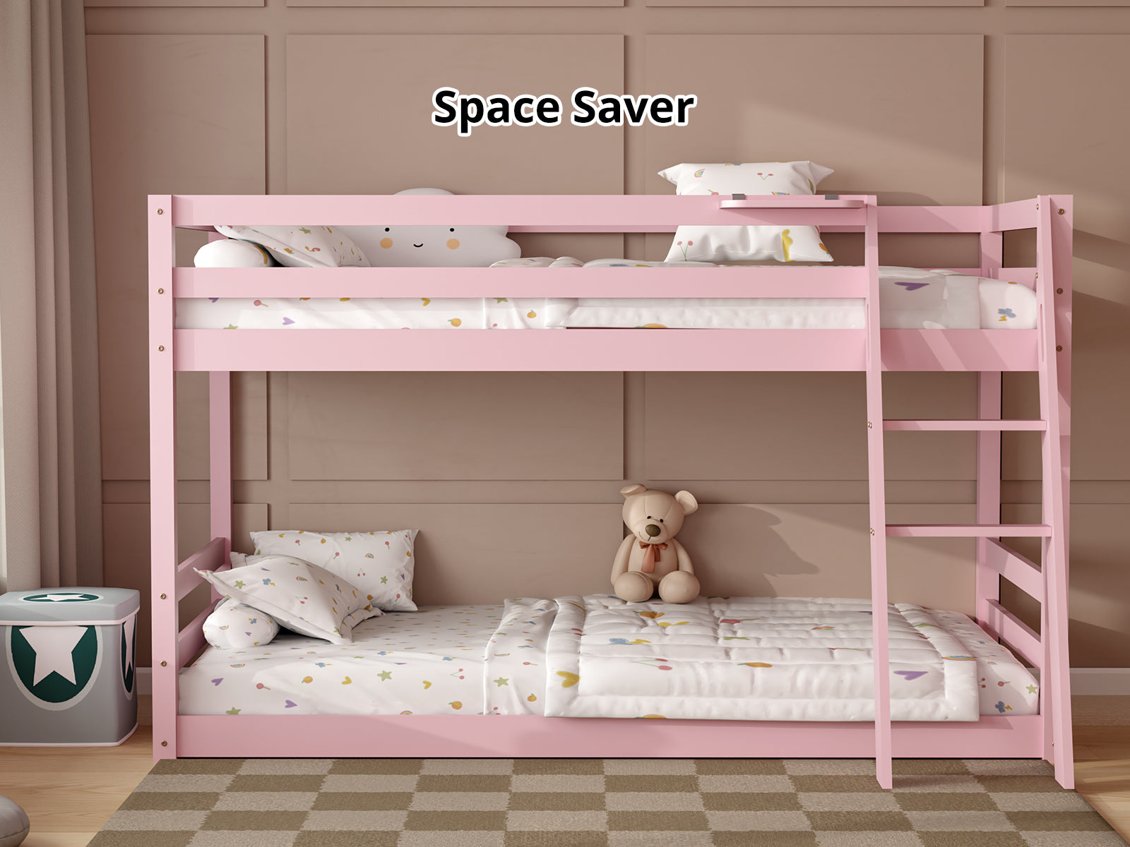 DS New Polli Mid-Sleeper Bunk Bed Pink
