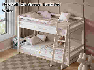 New Polli Mid-Sleeper Bunk Bed White