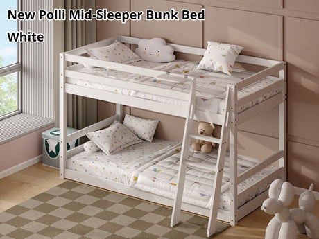 DS New Polli Mid-Sleeper Bunk Bed White