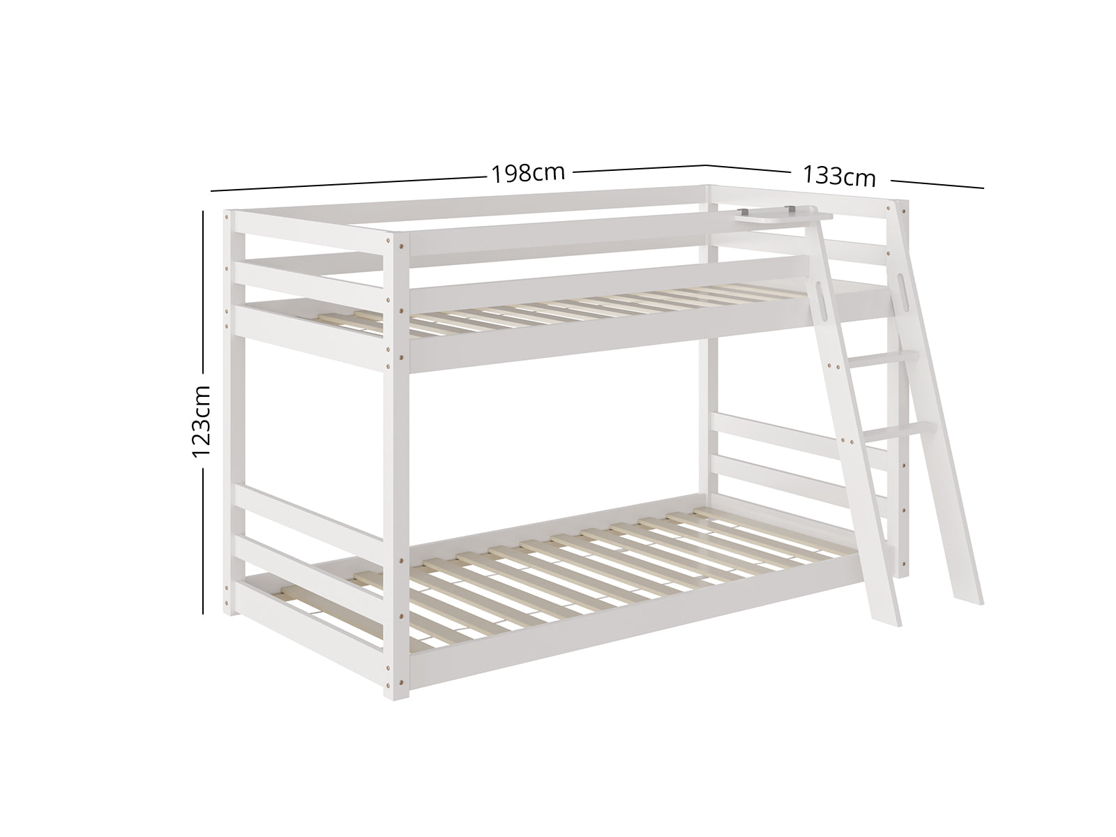 DS New Polli Mid-Sleeper Bunk Bed White