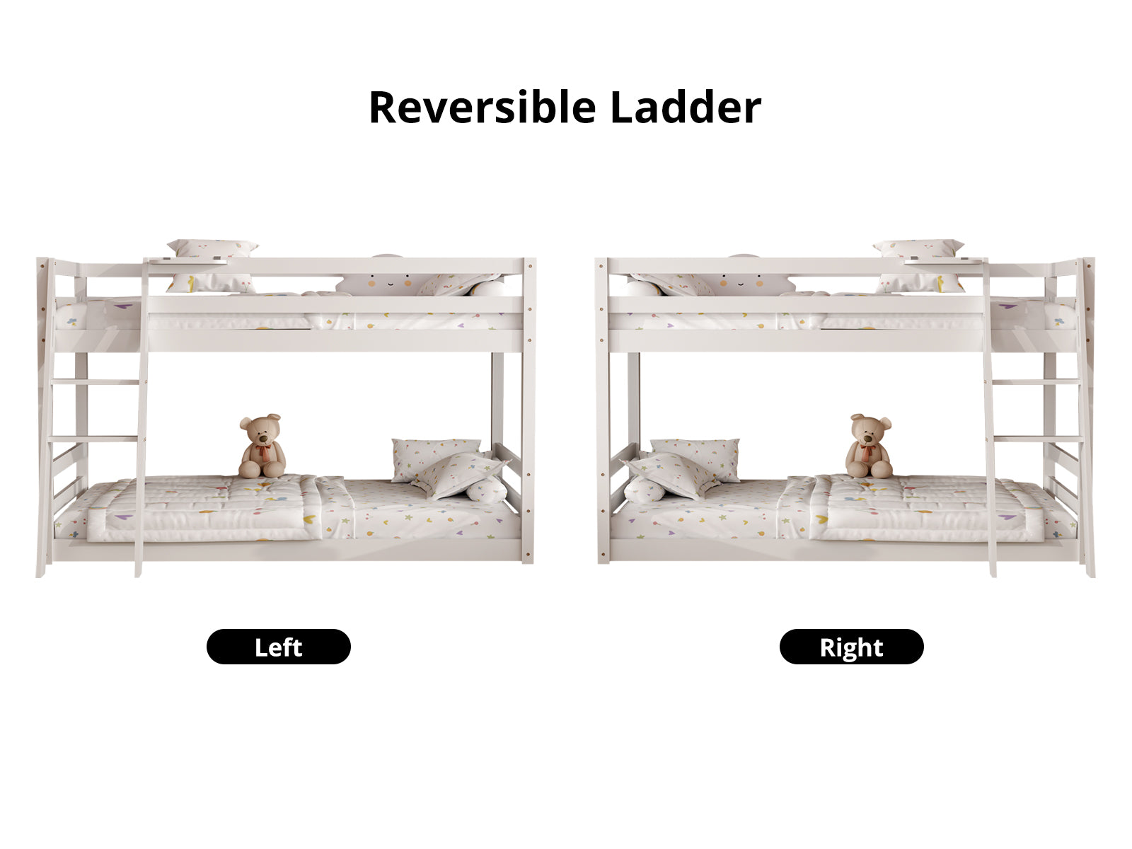 DS New Polli Mid-Sleeper Bunk Bed White