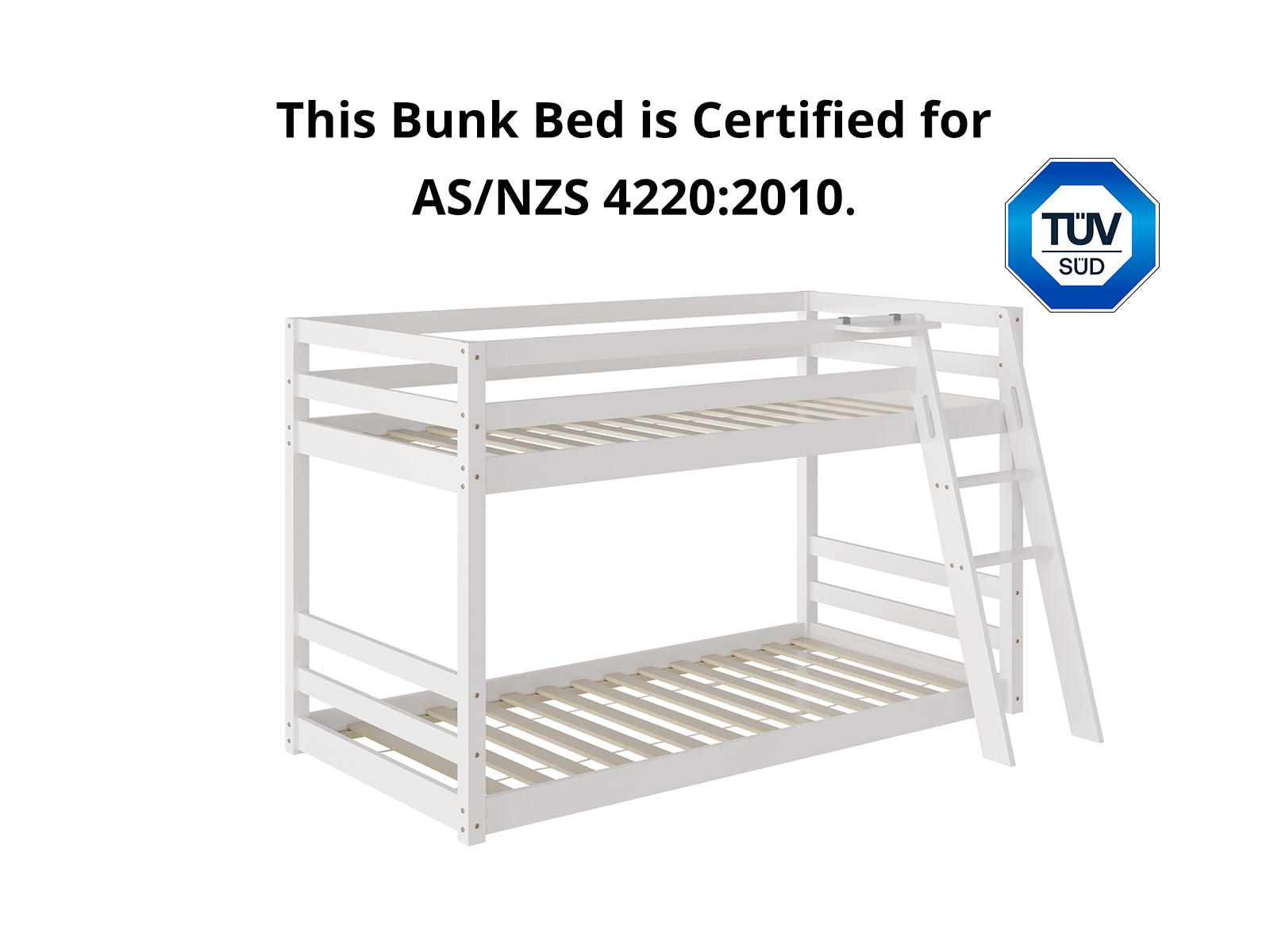DS New Polli Mid-Sleeper Bunk Bed White
