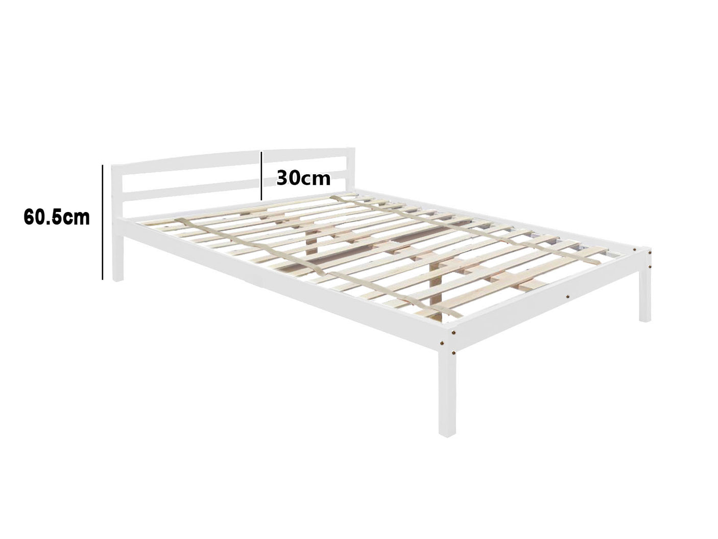 DS Wayford Double Bed Frame - Wooden White