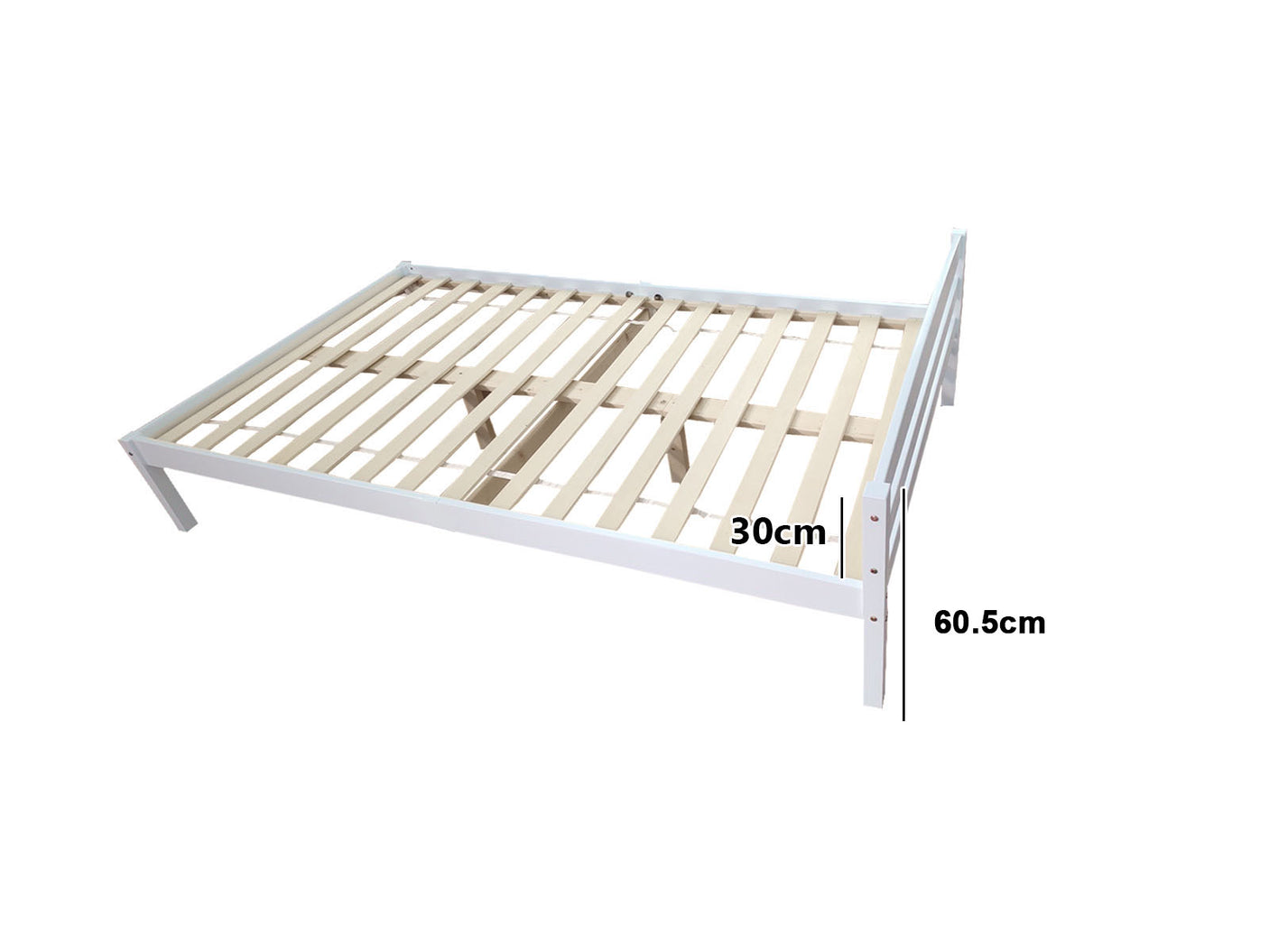 Wayford King Single Bed Frame - Wooden White