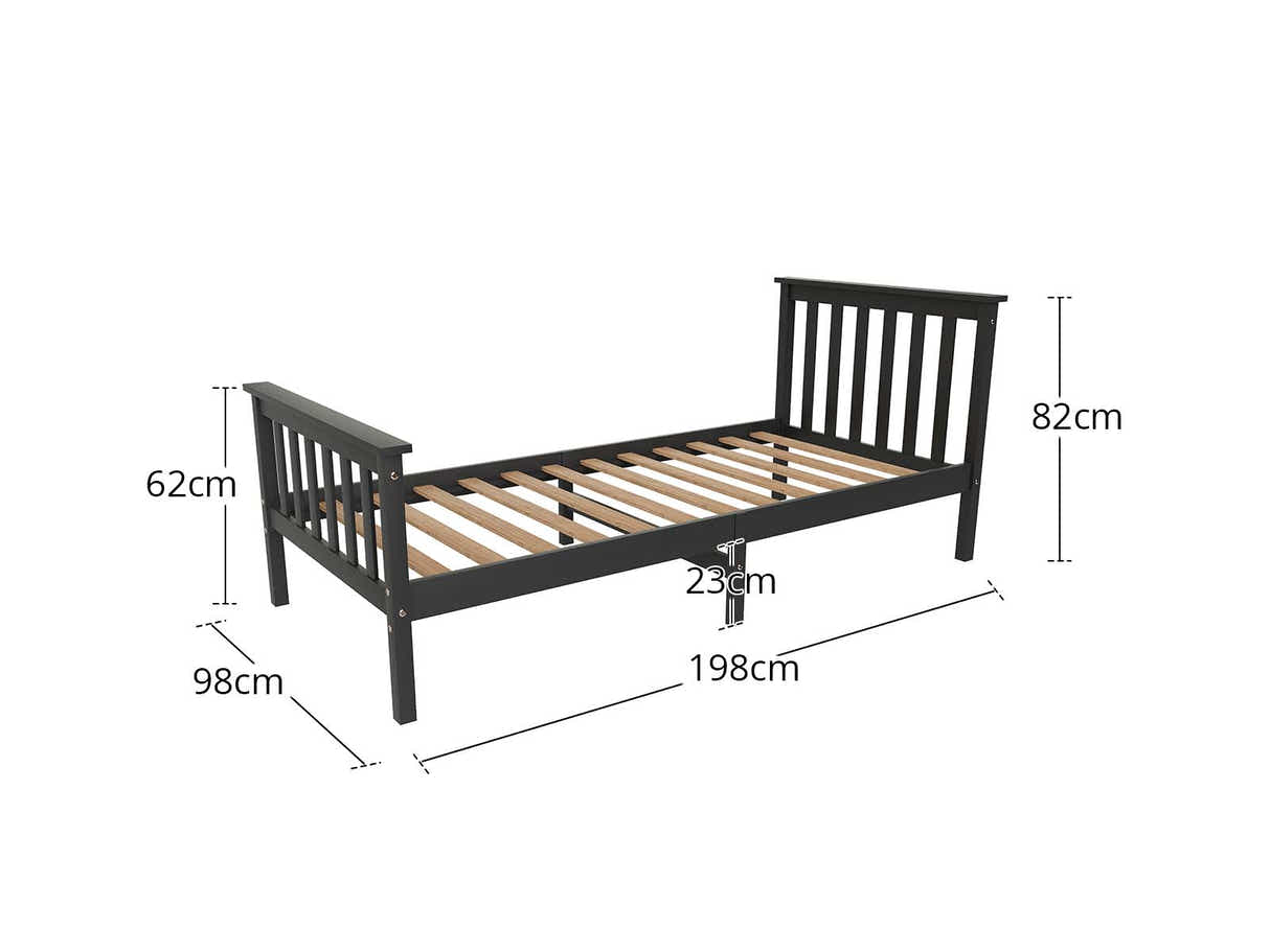New Hampshire Bed Frame Single Black
