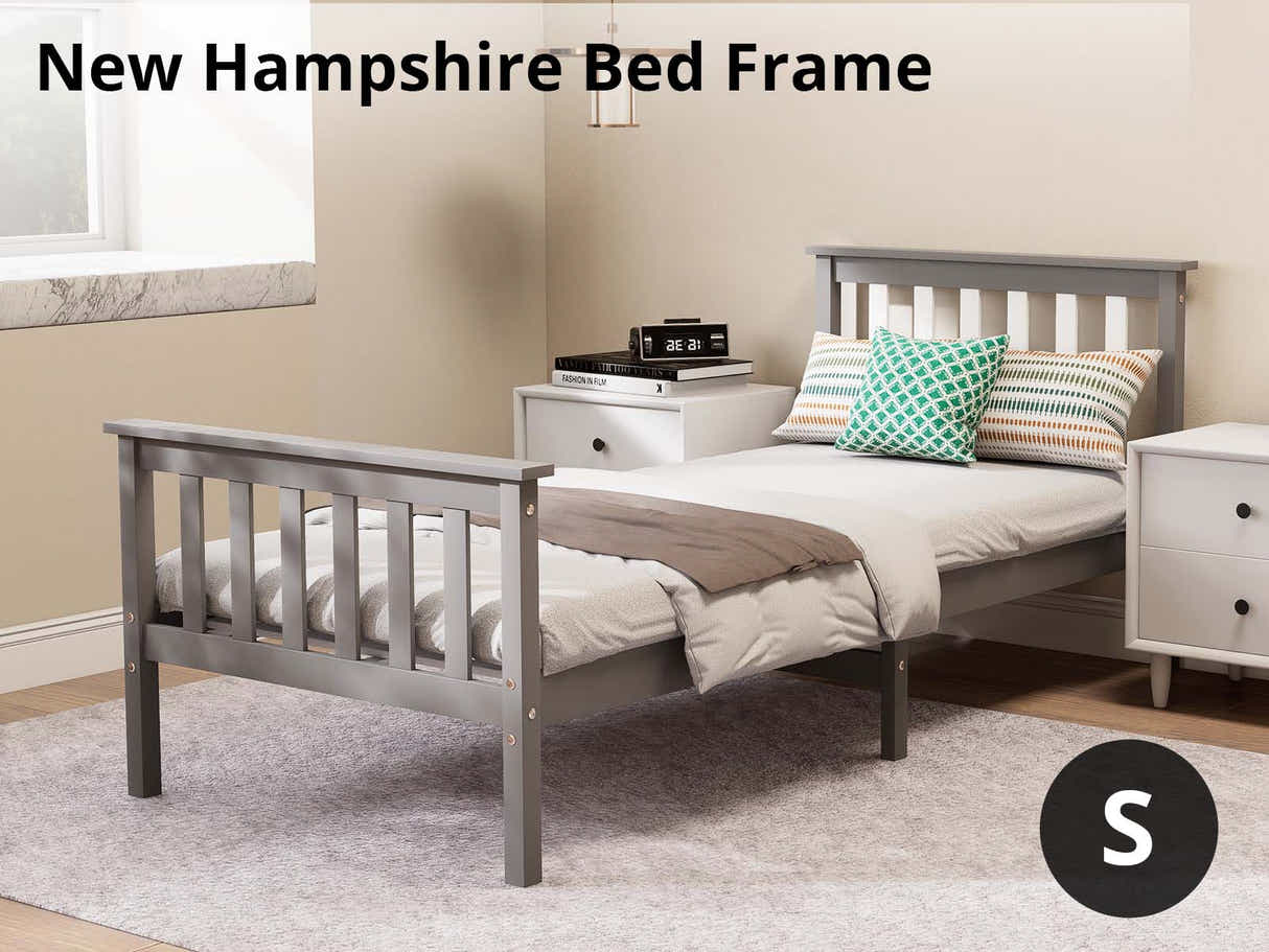 New Hampshire Bed Frame Single Grey