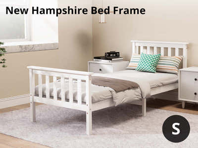 DS New Hampshire Bed Frame Single White