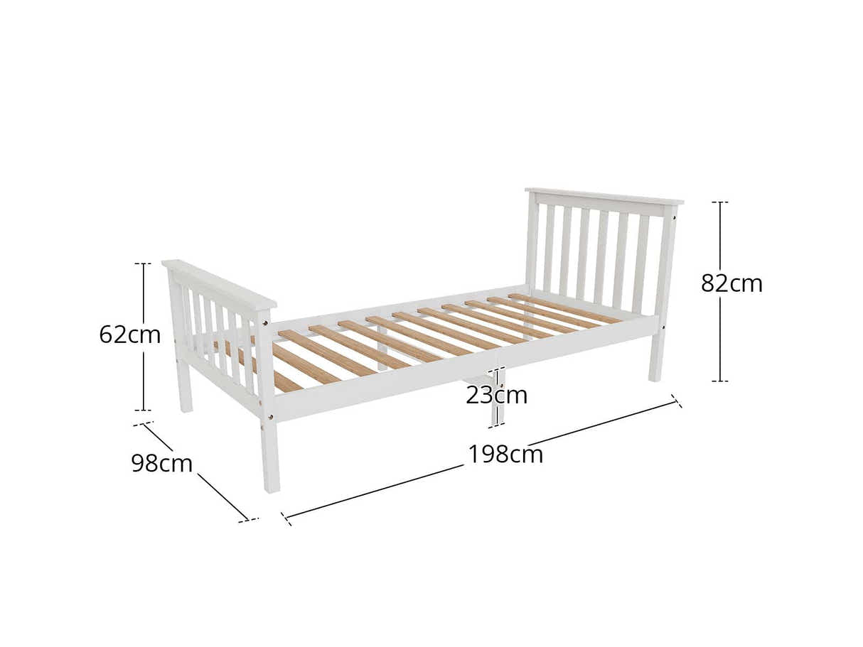New Hampshire Bed Frame Single White