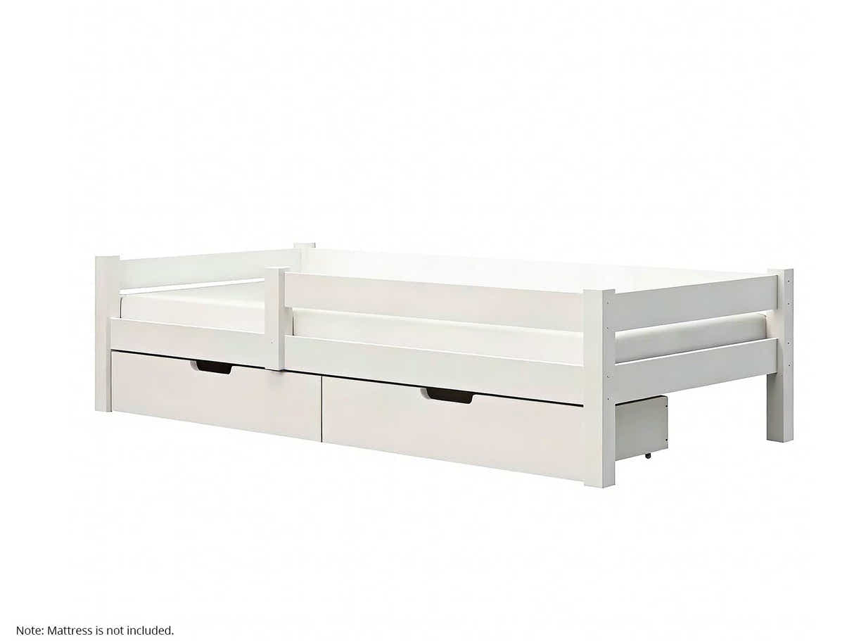 Milo Single Bed with Storage - White