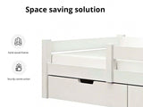 Milo Single Bed with Storage - White