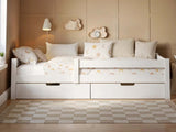 Milo Single Bed with Storage - White