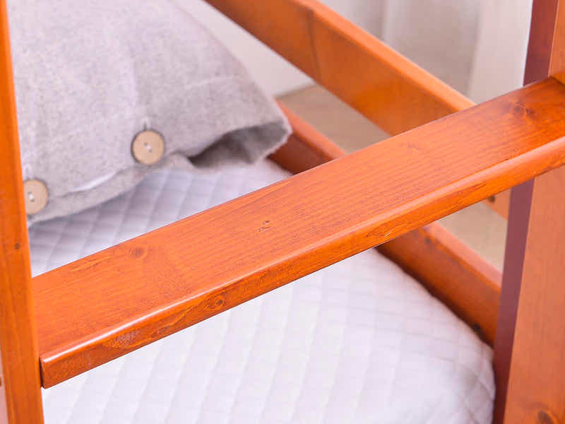 New Lyn Cherry Bunk Bed with Bonnell Mattress Combo