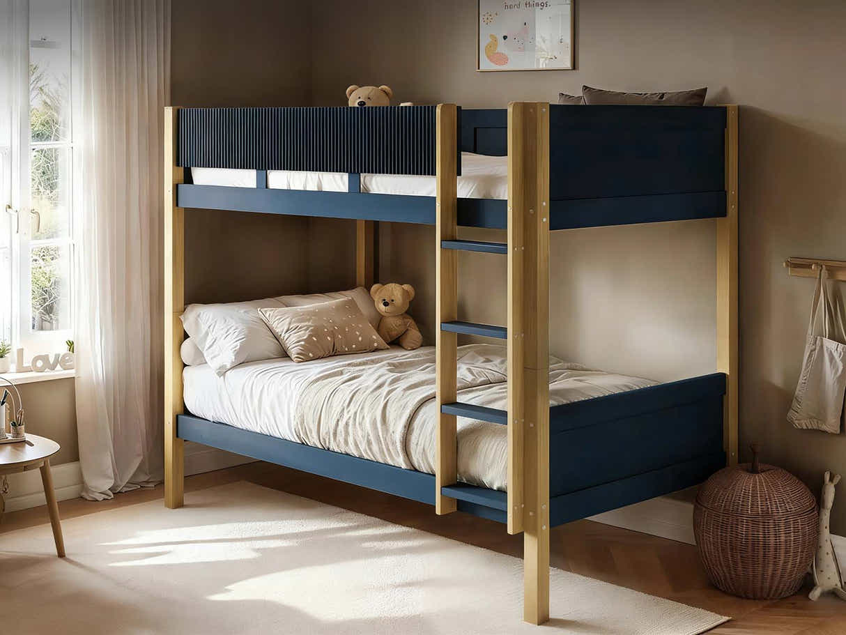 Mateo Bunk Bed - Oak & Navy