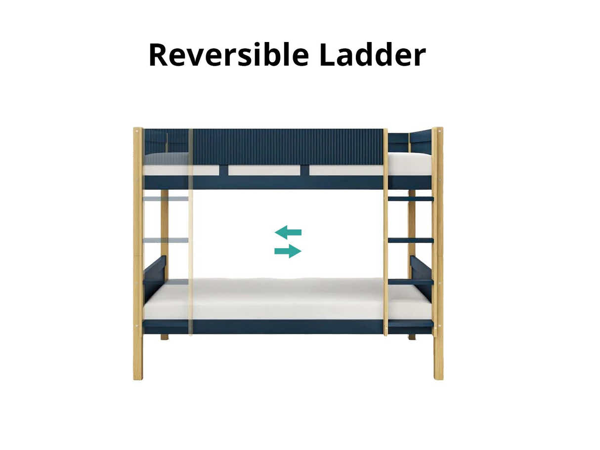 Mateo Bunk Bed - Oak & Navy