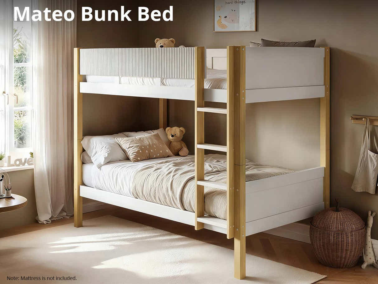 Mateo Bunk Bed - Oak & White