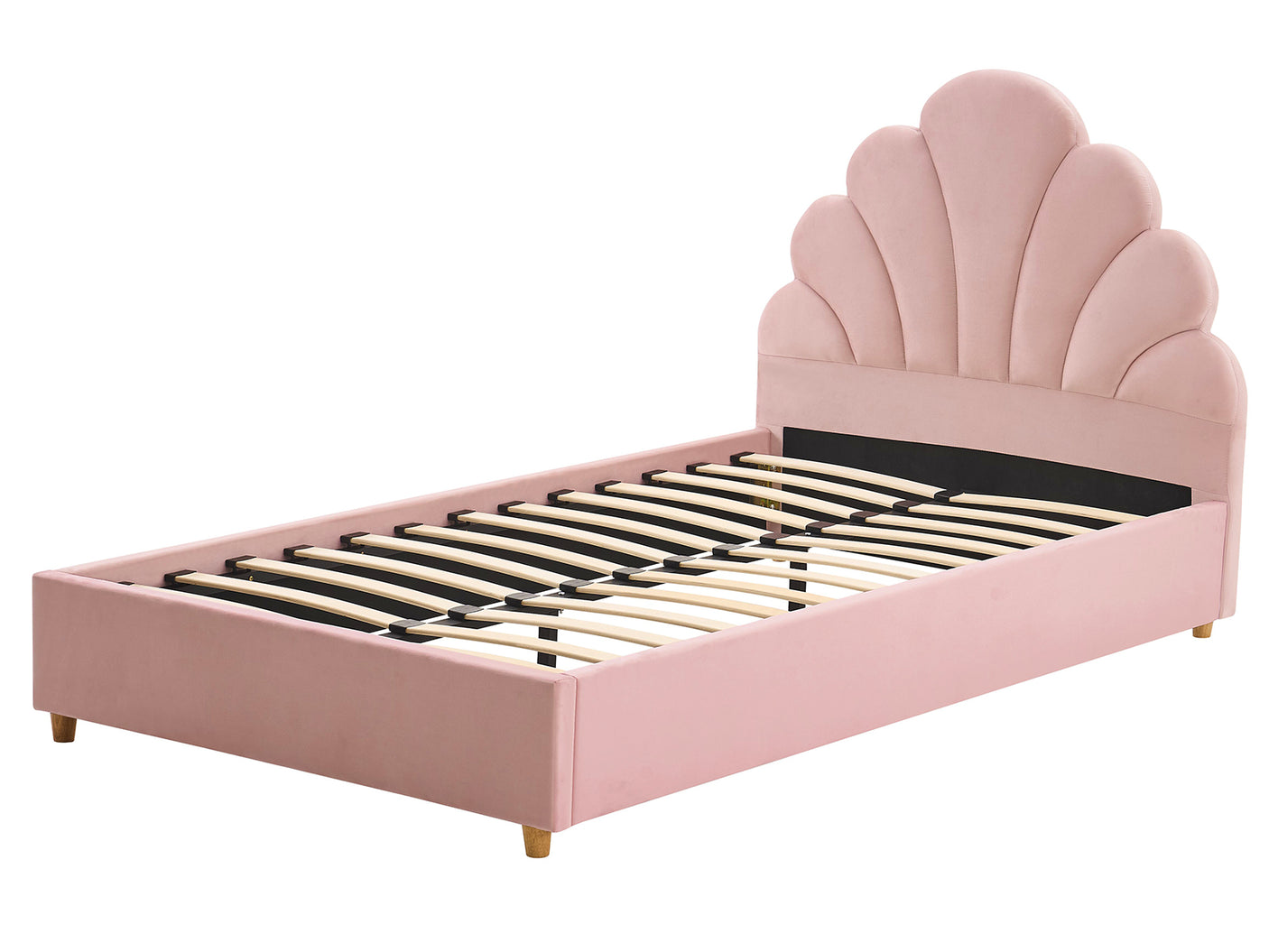 Perrie Velvet Bed Frame King Single Pink