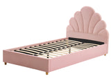 Perrie Velvet Bed Frame King Single Pink
