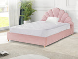 Perrie Velvet Bed Frame King Single Pink