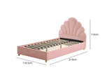 Perrie Velvet Bed Frame King Single Pink
