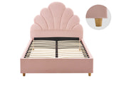 Perrie Velvet Bed Frame King Single Pink