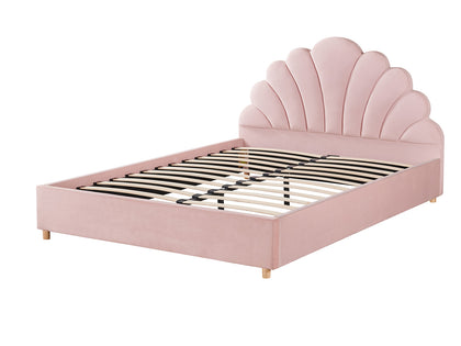 DS Perrie Velvet Bed Frame Queen Pink