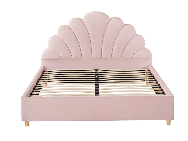 Perrie Velvet Bed Frame Pink - Queen