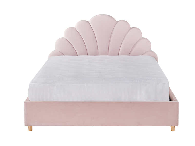 Perrie Velvet Bed Frame Pink - Queen