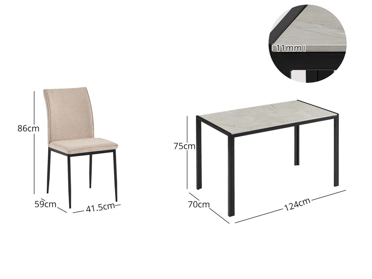 Issac 5PC Dining Set