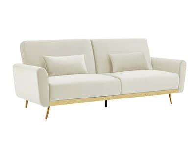 Limpley Velvet Sofa Bed - Beige