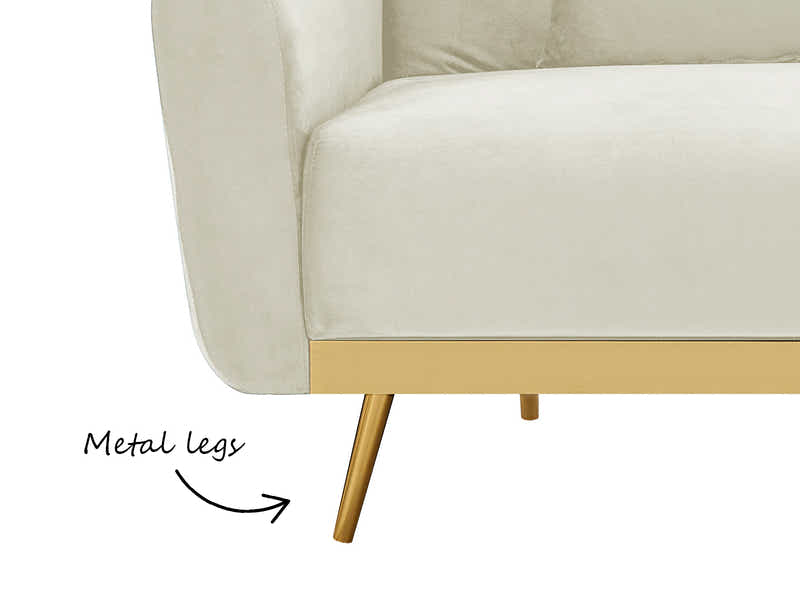 Limpley Velvet Sofa Bed - Beige