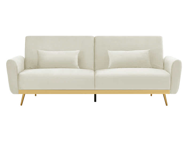 Limpley Velvet Sofa Bed - Beige
