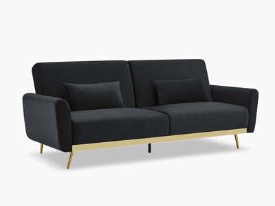 Limpley Velvet Sofa Bed - Black