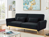 Limpley Sofa Bed Velvet Black