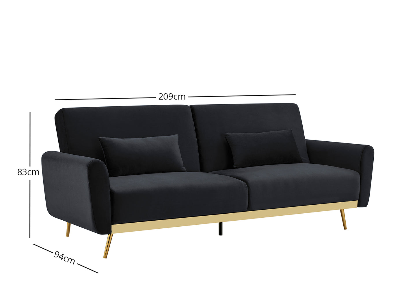 Limpley Sofa Bed Velvet Black