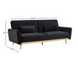 Limpley Sofa Bed Velvet Black