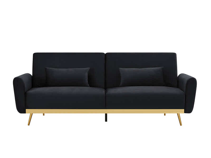 Limpley Velvet Sofa Bed - Black