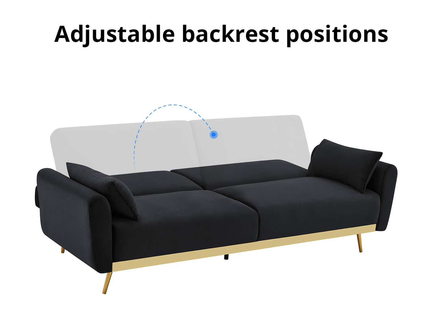 Limpley Sofa Bed Velvet Black