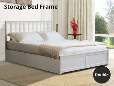 Atlantis Storage Bed Frame White - Double