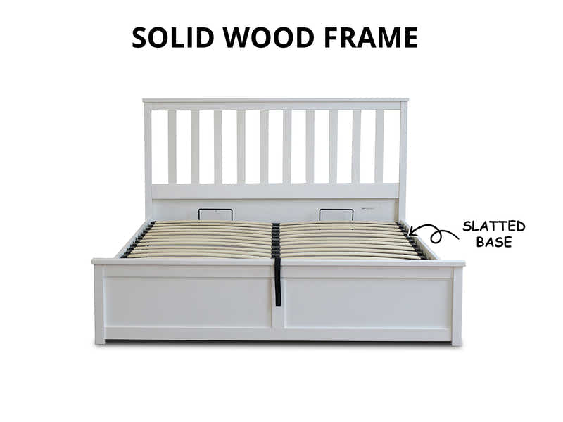Atlantis Storage Bed Frame White - Queen