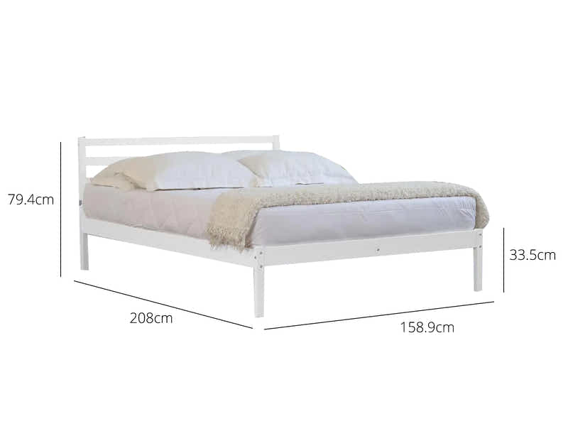 Atlas Bed Frame White - Queen