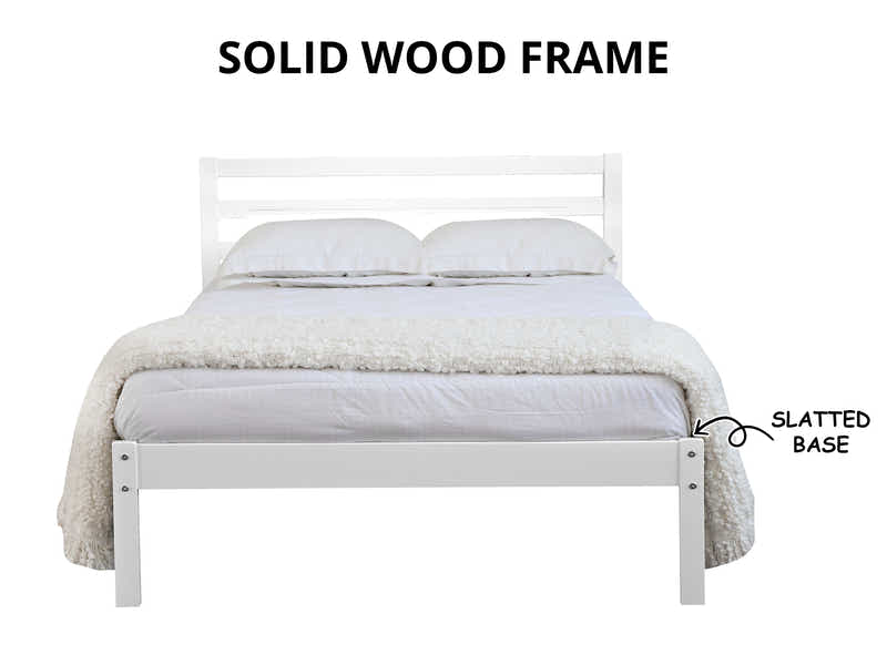 Atlas Bed Frame White - Queen