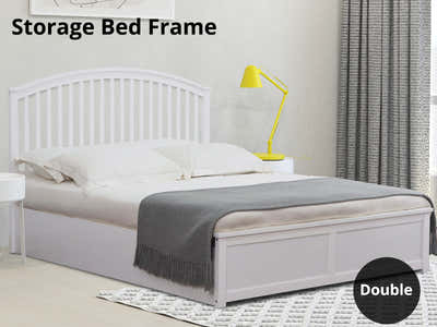 Harrogate Storage Bed Frame White - Double
