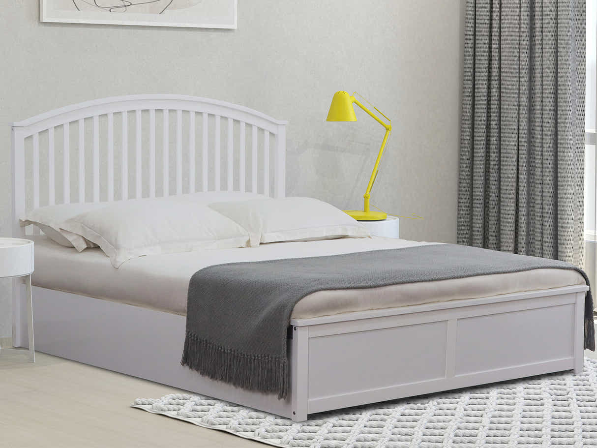 Harrogate Storage Bed Frame White - Queen