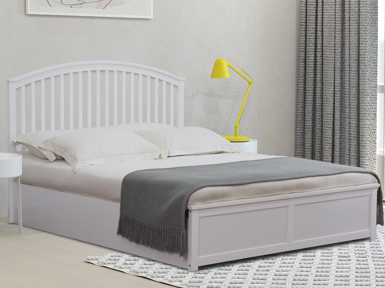Harrogate Storage Bed Frame White - Queen