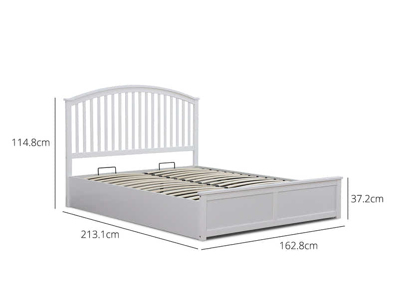 Harrogate Storage Bed Frame White - Queen