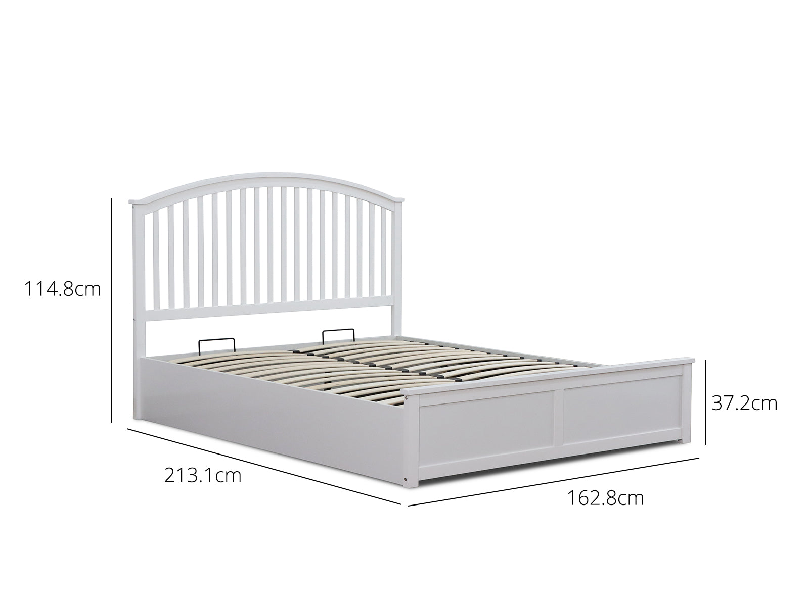 Harrogate Storage Bed Frame White - Queen