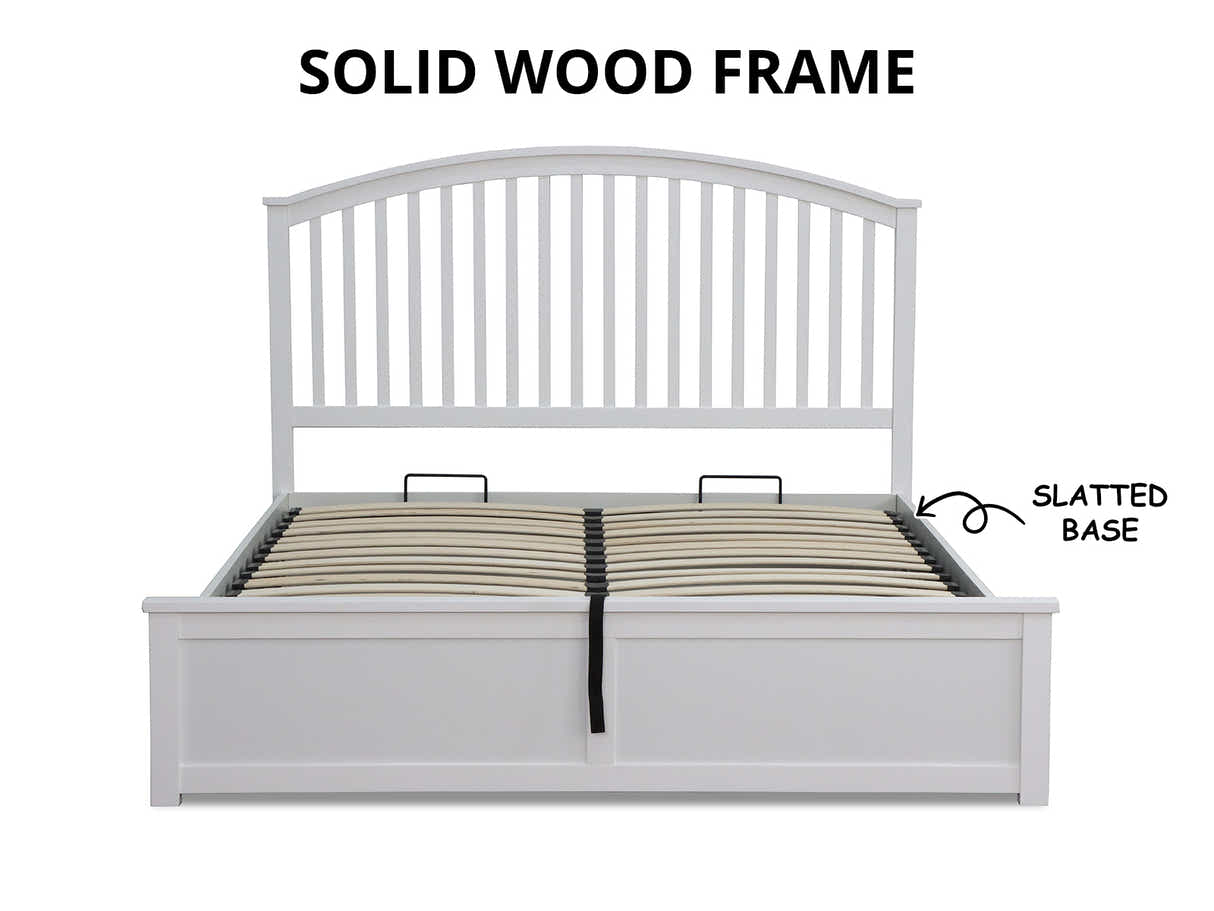Harrogate Storage Bed Frame White - Queen